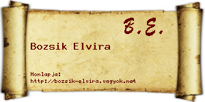 Bozsik Elvira névjegykártya